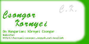 csongor kornyei business card
